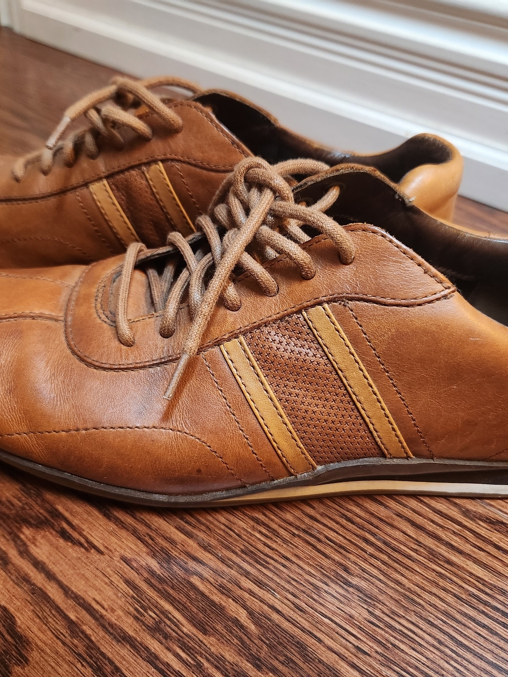 Men's Cole Haan Nike Air Tan Leather Lace-Up Shoes
